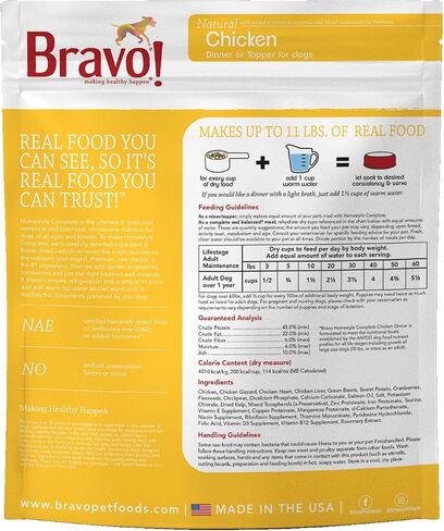 Bravo! Homestyle Complete Chicken Grain-Free Adult Freeze-Dried Dog Food, 4-lb Bag in Saudi Arabia
