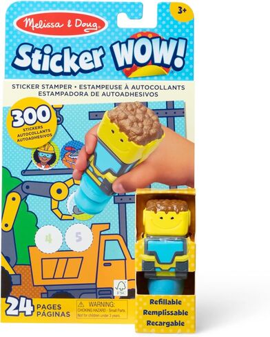 Melissa & Doug Sticker WOW!™ 24-Page Activity Pad and Sticker Stamper, 300 Stickers, Arts and Crafts Fidget Toy Collectible Character – Ice Cream - FSC Certified in Saudi Arabia