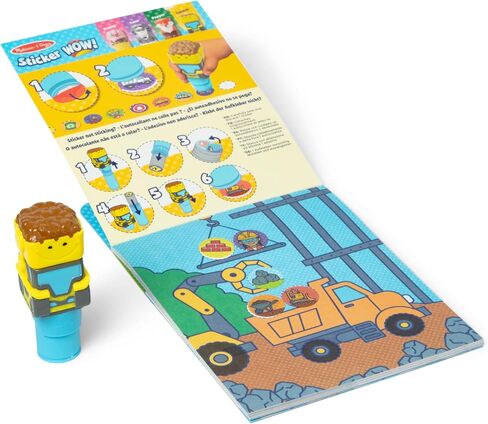 Melissa & Doug Sticker WOW!™ 24-Page Activity Pad and Sticker Stamper, 300 Stickers, Arts and Crafts Fidget Toy Collectible Character – Ice Cream - FSC Certified in Saudi Arabia