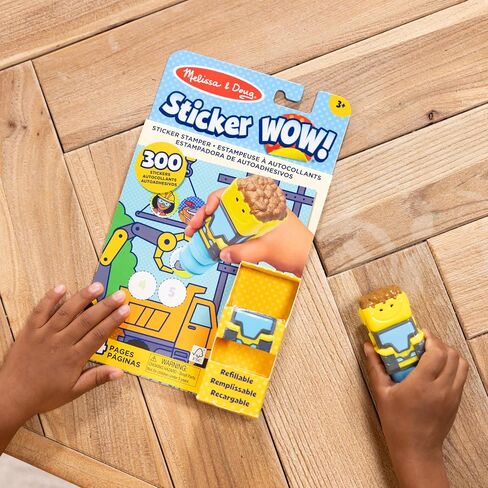 Melissa & Doug Sticker WOW!™ 24-Page Activity Pad and Sticker Stamper, 300 Stickers, Arts and Crafts Fidget Toy Collectible Character – Ice Cream - FSC Certified in Saudi Arabia