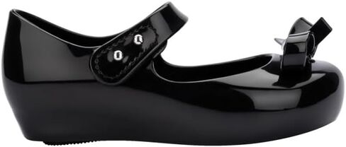 Melissa Mini Ultragirl Bow Mary Jane Flats for Toddlers and Babies - Comfortable & Cute Peep Toe Jelly Flat Shoes with Transparent Upper and Small Bow for Little Girls, Beige, 8 in Saudi Arabia