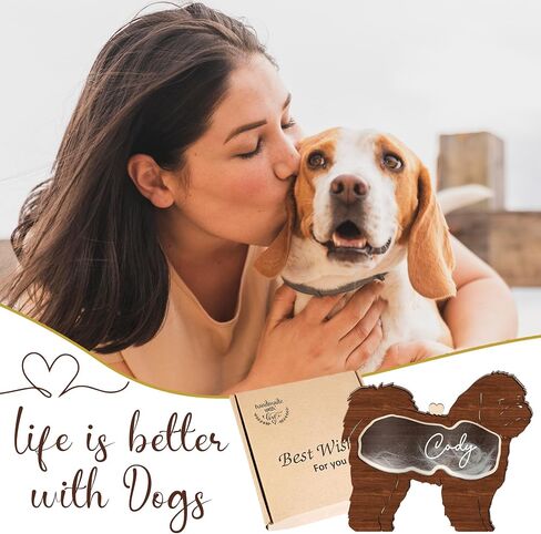 Cat Hair Keepsake Box Wooden Pet Fur Gift for Pet Lover Unique Gift Cat Long Hair Shape Standable Tabletop Decor Cat Memorial Gift for Pet Parents Family Friends Storing Hair Teeth Ashes PS16-LHM in Kuwait