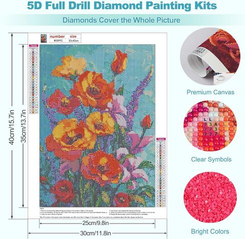 MEIYUDA Dog Diamond Painting Kits for Adults, 5D Cartoon Cute Doggy Full Drill Diamond Art, DIY Love Heart Full Diamond Art Painting Kit for Present Home Wall Decor 16x12 Inch in Saudi Arabia