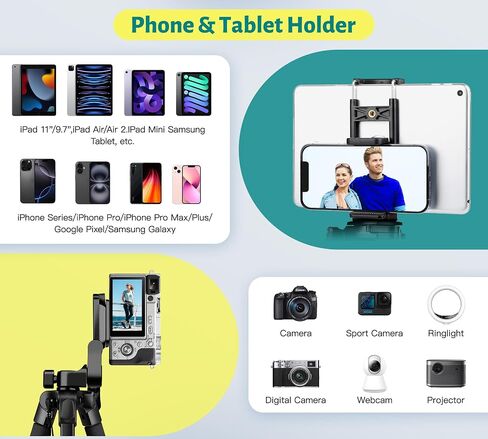 حامل ثلاثي للهاتف من JOILCAN، حامل ثلاثي 68 بوصة لجهاز iPad iPhone Tablet مع جهاز تحكم عن بعد in Kuwait