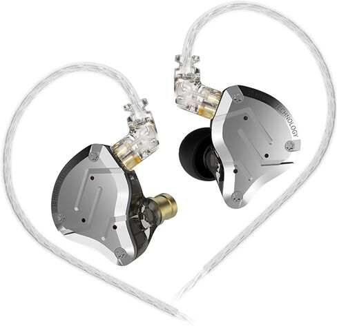 KZ ZS10 Pro in Ear Monitors Wired Headphones, 1DD 4BA Metal IEM, High Fidelity Gaming Earbuds with 2pins Tangle-Free Cable, Noise Cancelling Wired Earphones for PC Game Music Video (Black with mic) in Kuwait