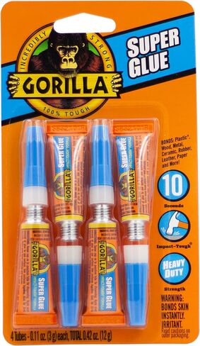 Gorilla Super Glue, Four 3 Gram Tubes, Clear, (Pack of 10) in Saudi Arabia