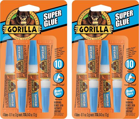 Gorilla Super Glue, Four 3 Gram Tubes, Clear, (Pack of 10) in Saudi Arabia