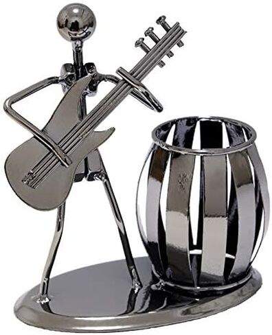 Music Theme Metal Pencil Holder, Office Supply Pen Organizer Desktop Decoration Stand Container (Typ1 Violin) in Saudi Arabia