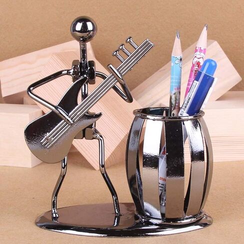 Music Theme Metal Pencil Holder, Office Supply Pen Organizer Desktop Decoration Stand Container (Typ1 Violin) in Saudi Arabia