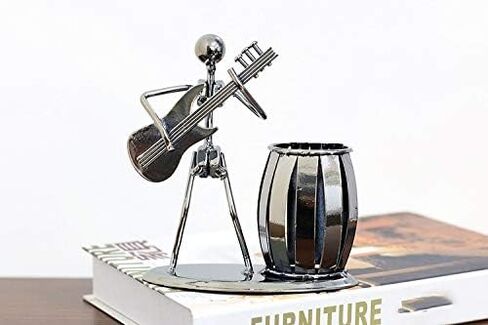 Music Theme Metal Pencil Holder, Office Supply Pen Organizer Desktop Decoration Stand Container (Typ1 Violin) in Saudi Arabia