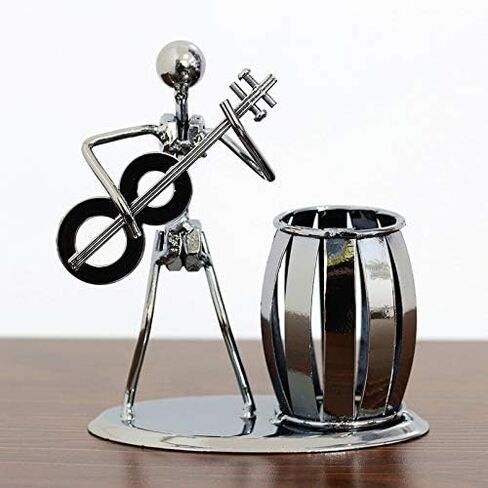 Music Theme Metal Pencil Holder, Office Supply Pen Organizer Desktop Decoration Stand Container (Typ1 Violin) in Saudi Arabia