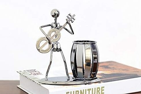 Music Theme Metal Pencil Holder, Office Supply Pen Organizer Desktop Decoration Stand Container (Typ1 Violin) in Saudi Arabia