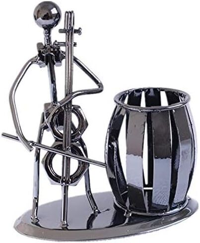 Music Theme Metal Pencil Holder, Office Supply Pen Organizer Desktop Decoration Stand Container (Typ1 Violin) in Saudi Arabia