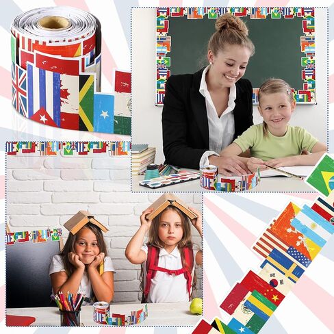 68.9 ft Travel Bulletin Board Border Back to School Theme Decoration First Day of School Rolled Border Trim for Party Classroom Bulletin Boards Chalkboard Wall Decor in Kuwait