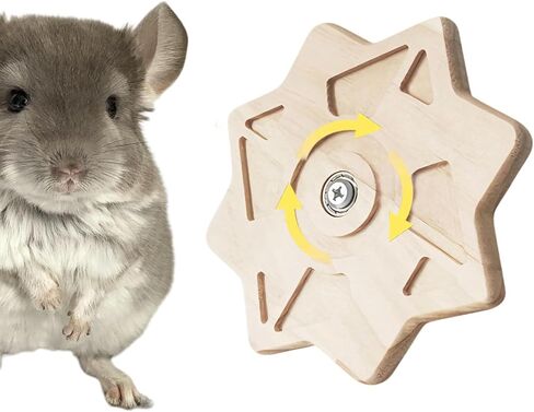 Chinchilla Chew Toys - Natural Wood Rotating Cage Accessories for Teeth Grinding | Interactive Hanging Exercise Toy with Safe Chew Design | Chinchilla Cage Toys for Playtime & Dental Health in Kuwait