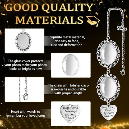 SANNIX 8 Pcs Tassel Charms for Graduation Cap, Silver Memorial Tassel Picture for Graduation Cap Class of 2025 Memorial Photo Charm for Personalized Graduation Gifts Graduation Cap Decorations in Saudi Arabia