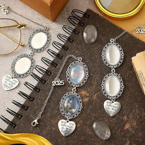 SANNIX 8 Pcs Tassel Charms for Graduation Cap, Silver Memorial Tassel Picture for Graduation Cap Class of 2025 Memorial Photo Charm for Personalized Graduation Gifts Graduation Cap Decorations in Saudi Arabia