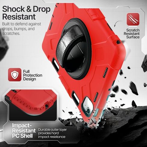 TNP Protective Case for iPad Air 13 Inch M2 6th 2024 & iPad Pro 12.9" 6th/5th/4th/3rd Gen (2022 2021 2020 2018) - Shockproof Cover w/Pencil Holder, Handle, Adjustable Stand & Shoulder Strap, Pink in Kuwait