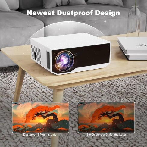 Projector with WiFi and Bluetooth, 16000Lumens Portable Mini Projector,4K Support Native Full HD 1080P Outdoor Movie Projector,Smart Projector Compatible with Android/iOS/Windows/TV Stick/HDMI/USB in Saudi Arabia