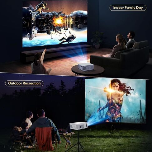 Projector with WiFi and Bluetooth, 16000Lumens Portable Mini Projector,4K Support Native Full HD 1080P Outdoor Movie Projector,Smart Projector Compatible with Android/iOS/Windows/TV Stick/HDMI/USB in Saudi Arabia