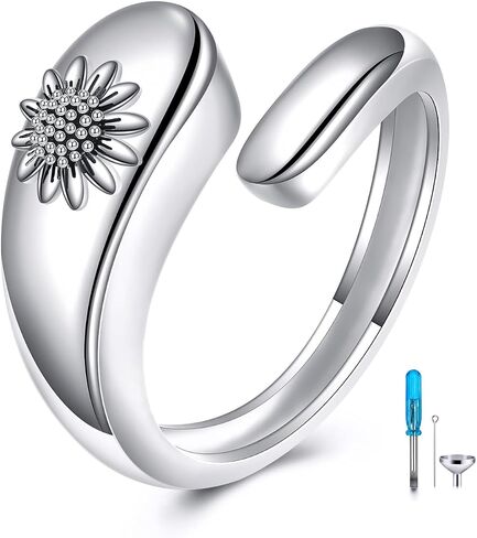 Sterling Silver Urn Ring for Ashes Pets Dog Cat Keepsake Memorial Cremation Jewelry for Women in Saudi Arabia