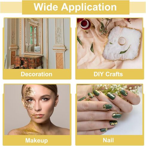 MECCANIXITY 25 Pcs Gold Leaf Sheets 5.5" x 5.5" Imitation Gold Foil Sheets Variegated Booklet with Pattern for Crafts,Picture Frames,Nails and DIY Arts Decoration,Copper Blooming Flower in Kuwait