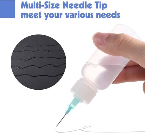 Pimoys 8 PCS Glue Appludator Bottles ، 30 مل من زجاجات الضغط الدقيقة مع نصيحة إبرة حادة 14GA 16GA 18GA 20GA لتطبيقات الغراء ، ومشروع الفنون الحرفية ومراقبة الطلاء in Kuwait