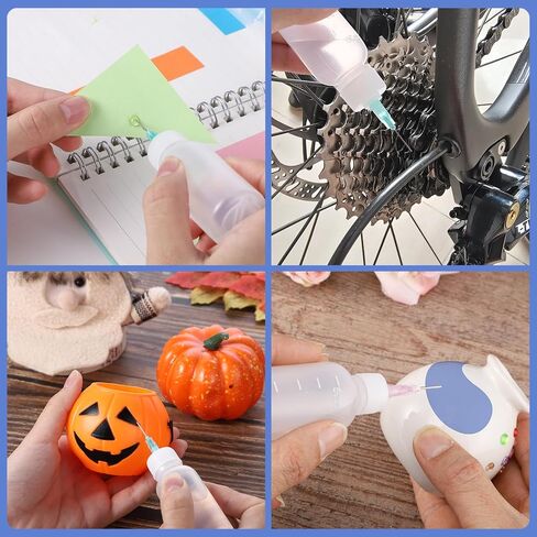 Pimoys 8 PCS Glue Appludator Bottles ، 30 مل من زجاجات الضغط الدقيقة مع نصيحة إبرة حادة 14GA 16GA 18GA 20GA لتطبيقات الغراء ، ومشروع الفنون الحرفية ومراقبة الطلاء in Kuwait