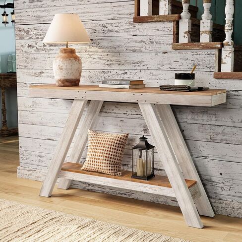 SMARTSTANDARD 60 Inch Farmhouse Console Entryway Table, Reclaimed Wood Console Table for Entrance, 2 Tiers Narrow Long Behind Sofa Table,Rustic Entry for Hallway, Living Room(Brown) in Saudi Arabia
