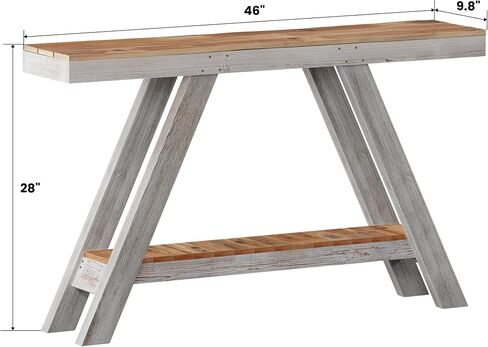 SMARTSTANDARD 60 Inch Farmhouse Console Entryway Table, Reclaimed Wood Console Table for Entrance, 2 Tiers Narrow Long Behind Sofa Table,Rustic Entry for Hallway, Living Room(Brown) in Saudi Arabia