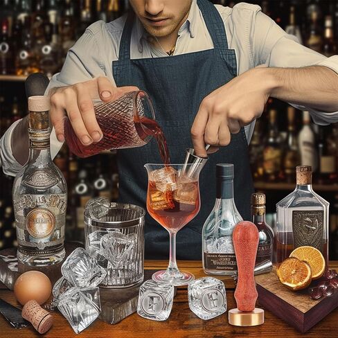 CHGCRAFT Letter X Ice Stamp Ice Cubes Press Stamps Bar Drinks Stamp with Removable Stamps Handle and Velvet Pouches for Cocktail Party Wedding Whiskey Mojito Drinks Making in Kuwait