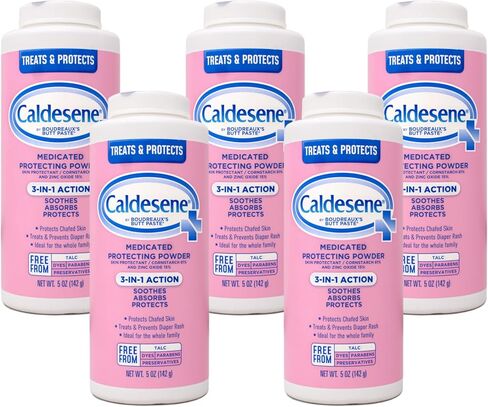 Caldesene Medicated Protecting Body Powder with Zinc & Cornstarch, 5 Oz | Talc-Free Baby Powder, Soothes & Protects, Made with zinc oxide, aloe, and chamomile, Pampers Skin in Saudi Arabia