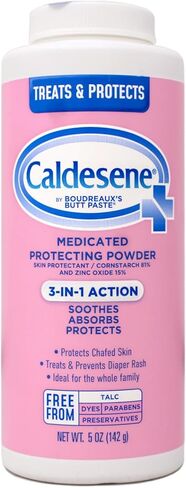Caldesene Medicated Protecting Body Powder with Zinc & Cornstarch, 5 Oz | Talc-Free Baby Powder, Soothes & Protects, Made with zinc oxide, aloe, and chamomile, Pampers Skin in Saudi Arabia