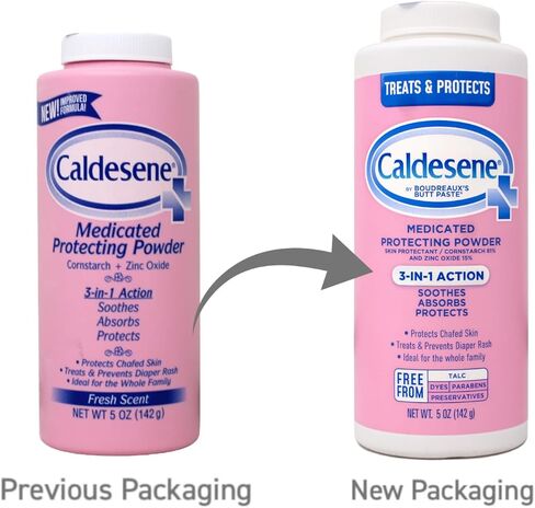 Caldesene Medicated Protecting Body Powder with Zinc & Cornstarch, 5 Oz | Talc-Free Baby Powder, Soothes & Protects, Made with zinc oxide, aloe, and chamomile, Pampers Skin in Saudi Arabia