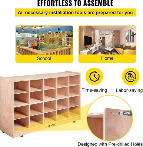 Happybuy 20-Section Cubbies for Classrooms, Cubby Storage Cabinet, Classroom Cubbies, Compartment Storage Cabinet, Classroom Furniture for Home, School, Kindergarten in Kuwait