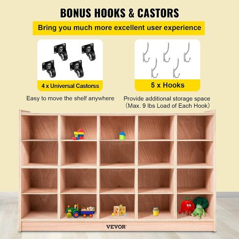 Happybuy 20-Section Cubbies for Classrooms, Cubby Storage Cabinet, Classroom Cubbies, Compartment Storage Cabinet, Classroom Furniture for Home, School, Kindergarten in Kuwait