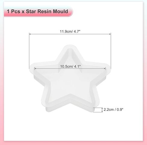 PATIKIL 4.7 Inch Five-Pointed Star Shape Resin Mould, Star Silicone Moulds for Epoxy Resin Blank Casting Mould for DIY Craft Home Decorations Making Tool, White in Kuwait