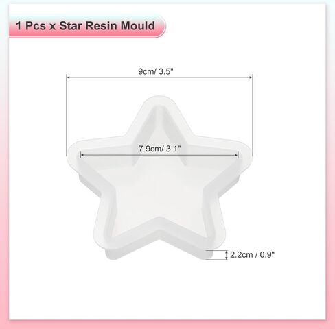 PATIKIL 4.7 Inch Five-Pointed Star Shape Resin Mould, Star Silicone Moulds for Epoxy Resin Blank Casting Mould for DIY Craft Home Decorations Making Tool, White in Kuwait