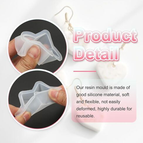 PATIKIL 4.7 Inch Five-Pointed Star Shape Resin Mould, Star Silicone Moulds for Epoxy Resin Blank Casting Mould for DIY Craft Home Decorations Making Tool, White in Kuwait
