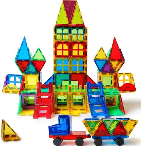 MAGBLOCK 85Pcs Marble Run Toy Magnetic Tiles STEM Educational Building Blocks Child Brain Development Kit Magnet Construction Toys for Boys Girls Kids Age 5 6 7+ Years Old in Kuwait