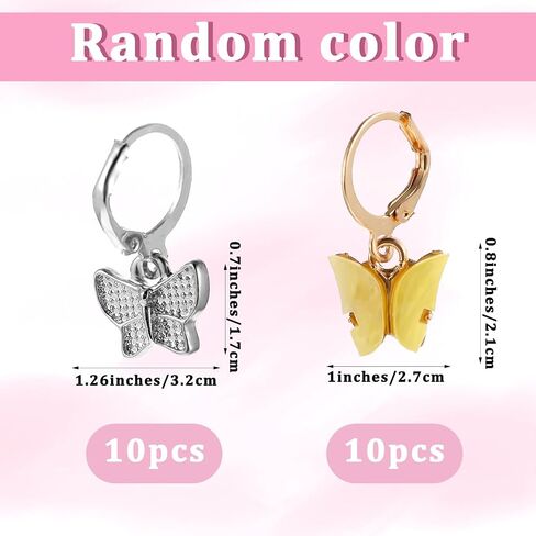 علامات غرزة للكروشيه ، 20pcs كروشيت غرزة علامة لطيف سحر المينا الفراشة سحر قفل القفل قفل علامات غرزة للحياك النسيج ملحقات الخياطة المجوهر in Kuwait