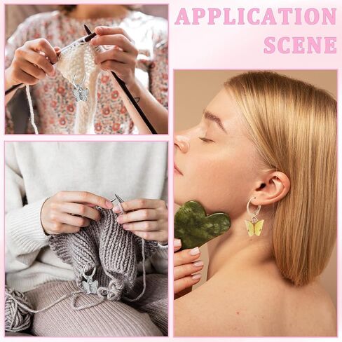 علامات غرزة للكروشيه ، 20pcs كروشيت غرزة علامة لطيف سحر المينا الفراشة سحر قفل القفل قفل علامات غرزة للحياك النسيج ملحقات الخياطة المجوهر in Kuwait