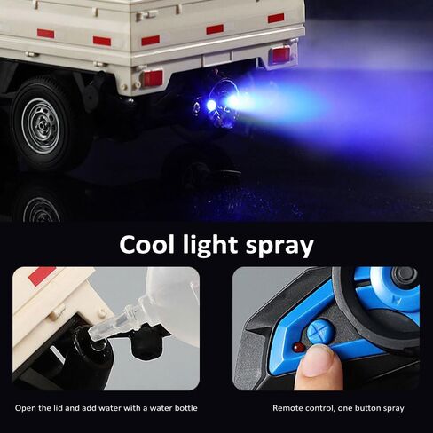 Remote Control Car RC Kei Truck,1:16 Scale RC Transporter Pickup Truck, 2.4GHz All Terrain RC Transport Cars with Spray & Light, 2 Batteries, Best Gifts Ideas for Kids Age 6 Year Old (White) in Saudi Arabia