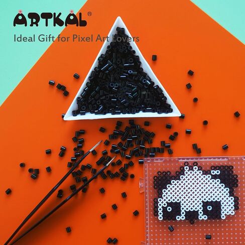 Mini Fuse Beads 7500 Pieces Mini Melty Beads 2.6mm Mini Iron Beads Compatible Mini Perler Beads and Mini Hama Beads, Black in Saudi Arabia