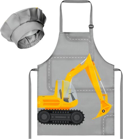 R Horse 2PCS KIDER APRON و CHEF HAT مجموعة ، أطفال قابلون للتعديل ، مئزر مطبخ بيكر الوردي ، ارتداء دور الطاهي ، طهي الطهي طقم طي in Saudi Arabia