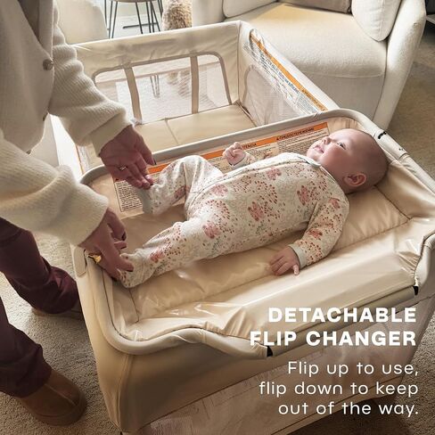 ساحة لعب محمولة بريز بلس من فور مامز مع سرير اطفال قابل للازالة ومساحة تغيير الحفاض الاطفال، سهلة الاستخدام بيد واحدة، من الشركة المصنعة لماما رو in Kuwait