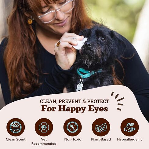 Natural Dog Eye Wipes for Dogs -100 Ct- Soothing Dog Eye Wipes with Natural, Non-Irritating Ingredients Green Tea & Goldenseal, Effective Dog Tear Stain Remover Wipe & Dog Eye Gunk Remover Wipe, Vegan in Saudi Arabia