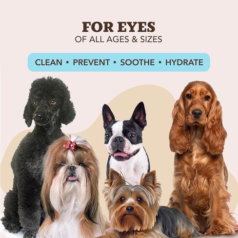 Natural Dog Eye Wipes for Dogs -100 Ct- Soothing Dog Eye Wipes with Natural, Non-Irritating Ingredients Green Tea & Goldenseal, Effective Dog Tear Stain Remover Wipe & Dog Eye Gunk Remover Wipe, Vegan in Saudi Arabia