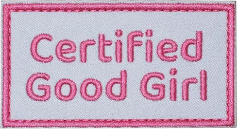 Certified Good Girl Patch with Pink Embroidery Letters, Hook and Loop Cute Tag for Dog Vest Harness in Saudi Arabia