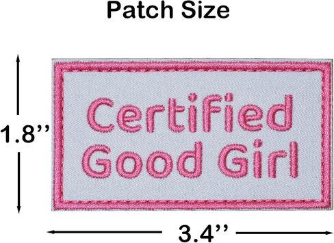 Certified Good Girl Patch with Pink Embroidery Letters, Hook and Loop Cute Tag for Dog Vest Harness in Saudi Arabia